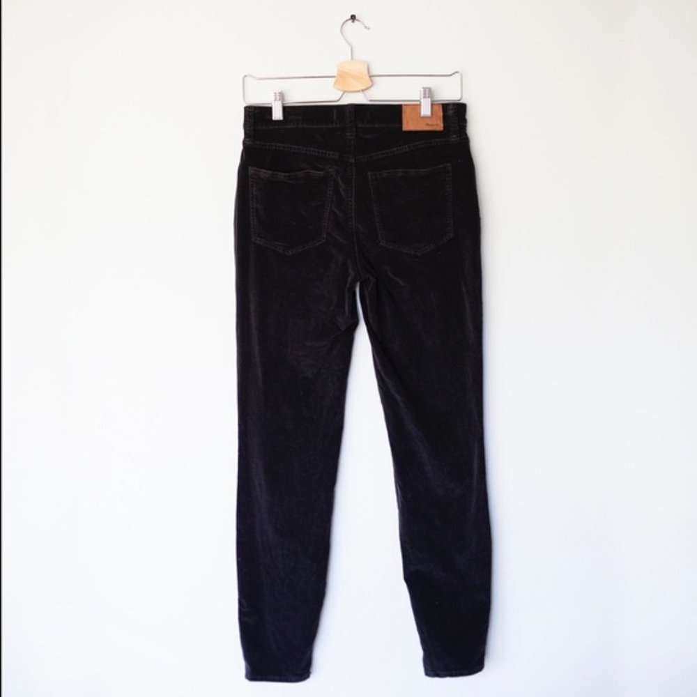Madewell 9” High-riser Skinny Skinny Velvet Pant - Velour Dark Black - Picture 6 of 10